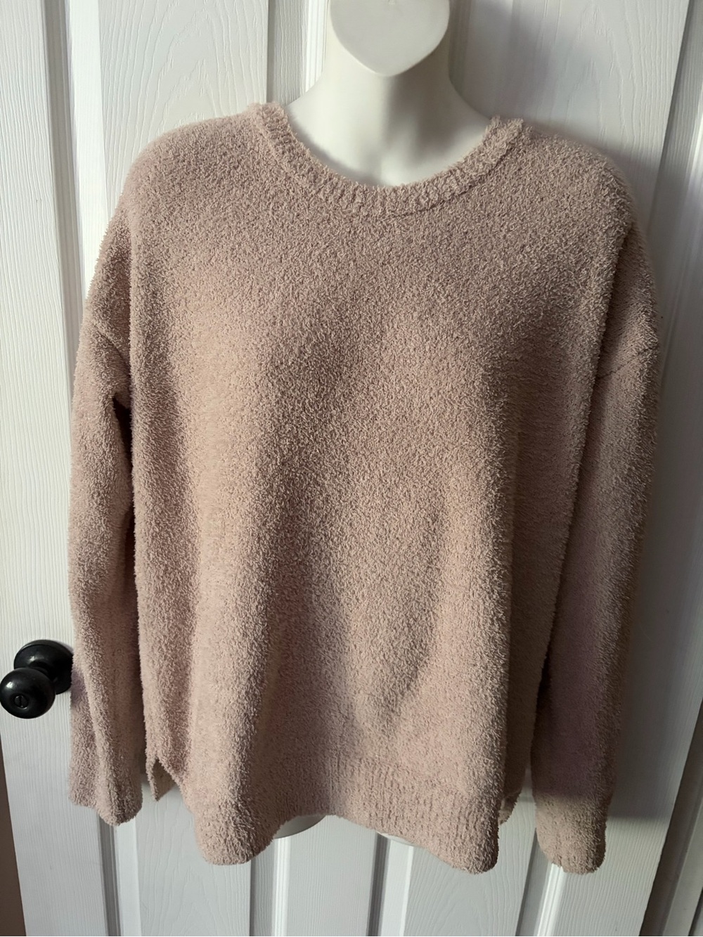 Cupcakes and Cashmere Women's Soft Fuzzy Tan Crewneck Sweater Size M